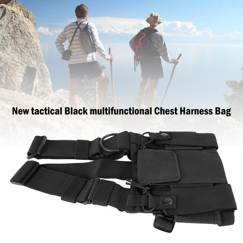 Tactical Multifunctional Chest Harness Bag for Field Operations Radio Black Tactical Multifunctional Chest Harness Bag for Field Operations Radio Black