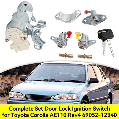 Complete Set Door Lock Ignition Switch Toyota Corolla AE110 Rav4 69052-12340