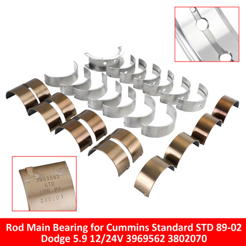 Rod Main Bearing Cummins Standard STD 89-02 Dodge 5.9 12/24V 3969562 3802070