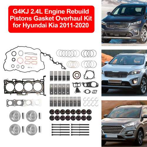 2017-2018 Hyundai Santa Fe Sport 4-Door 2.4L G4KJ 2.4L Engine Rebuild Pistons Gasket Overhaul Kit