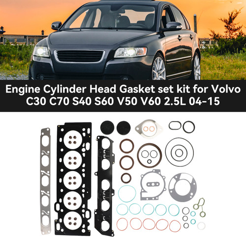 Engine Cylinder Head Gasket set kit for Volvo C30 C70 S40 S60 V50 V60 2.5L 04-15