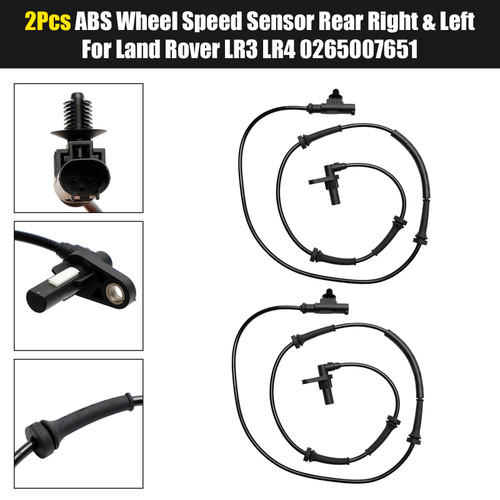 2Pcs ABS Wheel Speed Sensor Rear Right & Left For Land Rover LR3 LR4 0265007651