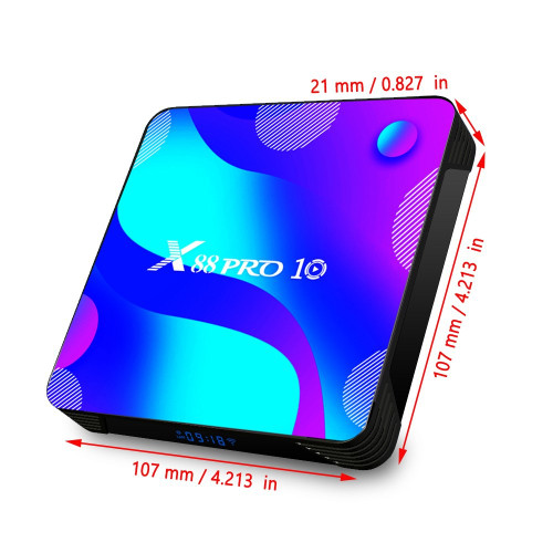 X88 Pro 10 Android 11.0 16G+2G Tv Box 4K Rk3318 Wifi Bt Media Player 100M