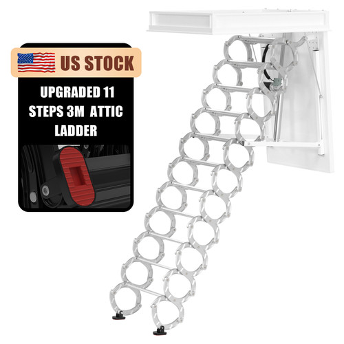 Upgrate Ultralight Smooth Electirc Attic Ladder Remote For Loft 39.37"*27.5" 3M