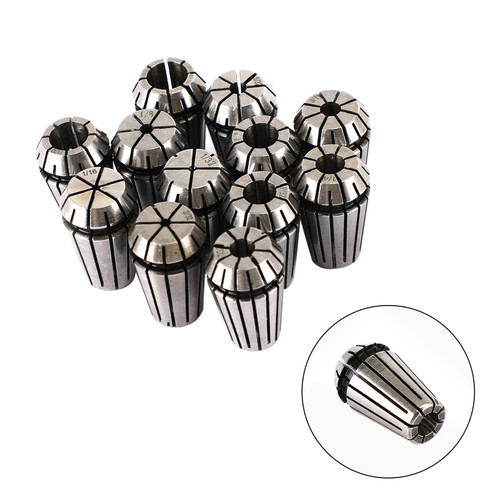 12Pcs ER16 Spring Collet Set For CNC Milling Lathe Tool Engraving Machine Steel