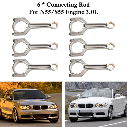 6X Connecting Rod 11247586492 For BMW 535i M3 M4 X5 F10 F30 F82 F87 N55 3.0L