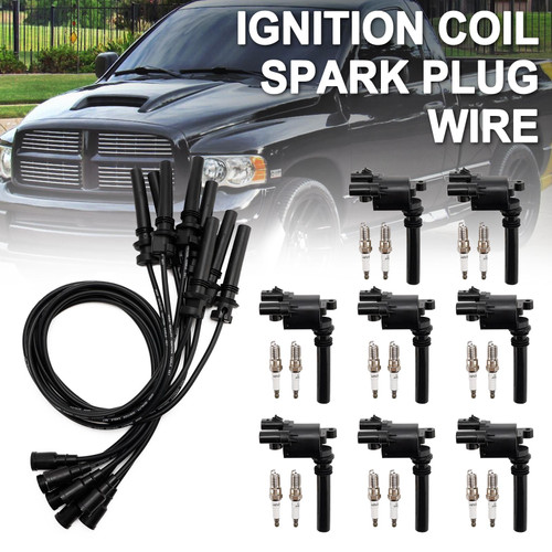 UF378 Ignition Coil+Spark Plug+Wire set For Dsodge Ram 1500 2500 3500 5.7L V8