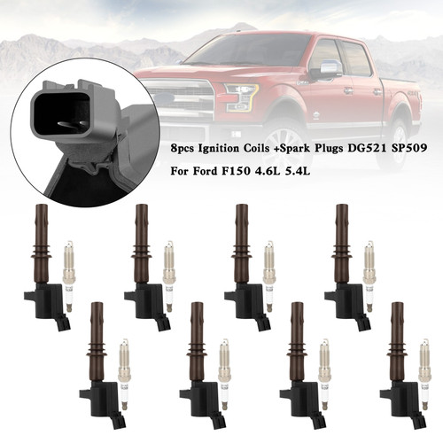 8pcs Ignition Coils +Spark Plugs DG521 SP509 For Ford F150 4.6L 5.4L