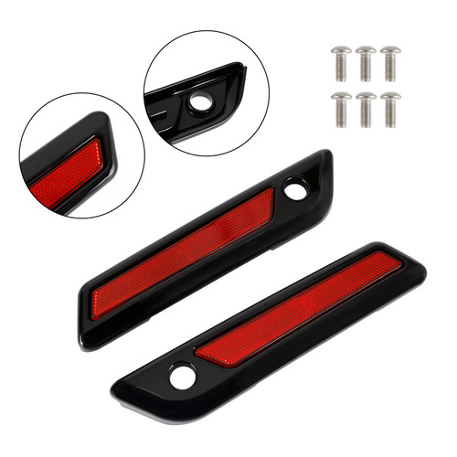 Saddlebag Latch Reflective Cover Black_Red For Touring Road Glide King 14-23