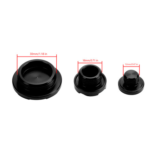 Black Billet Engine Plug Kit For Kawasaki KX250 KX250F KX450 KX450F 2009-2020