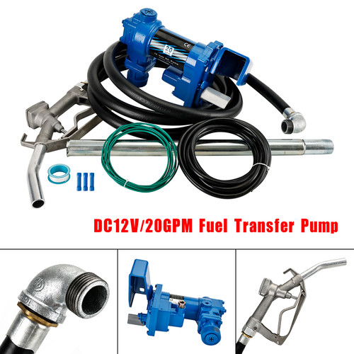 High Quality Fuel Transfer Pump 12Volt 20 GPM Diesel Gas Gasoline Kerosene Blue
