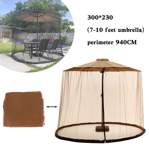 Patio Umbrella Bug Screen W/Zipper Door and Polyester Netting Mosquito Screen