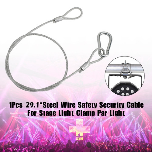 1Pcs 29.1"Steel Wire Safety Security Cable For Stage Light Clamp Par Light