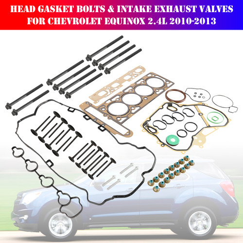 Head Gasket Bolts & Intake Exhaust Valves for Chevrolet Equinox 2.4L 2010-2013