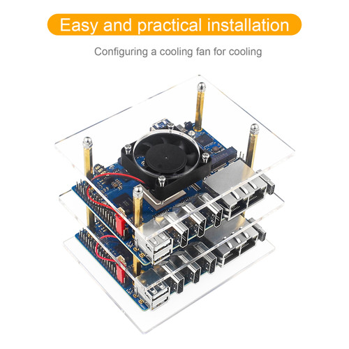 Orange Pi 5 Plus Two-Layer Cluster Acrylic Shell Orangepi Protective Shell Orange Pi 5 Plus Two-Layer Cluster Acrylic Shell Orangepi Protective Shell