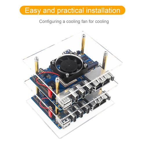 Orange Pi 5 Plus Two-Layer Cluster Acrylic Shell Orangepi Protective Shell