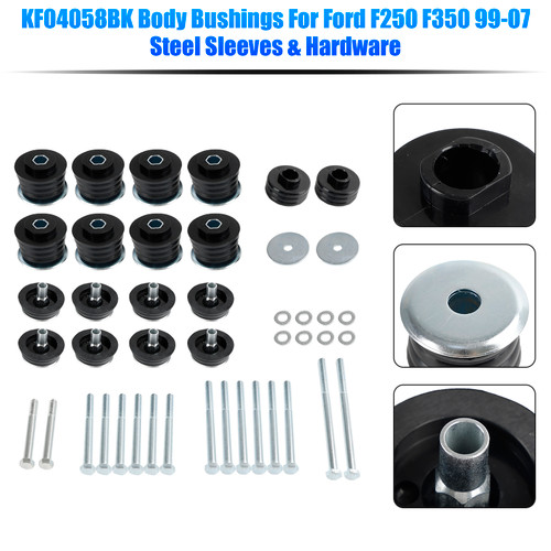 KF04058BK Body Bushings For Ford F250 F350 99-07 Steel Sleeves & Hardware