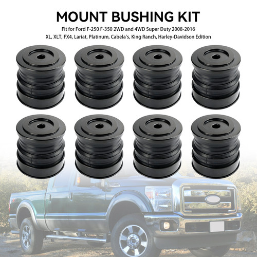 Silicone Body Mount Bushing Kit fit Ford F250 F350 2008-2016 Super Duty Crew Cab