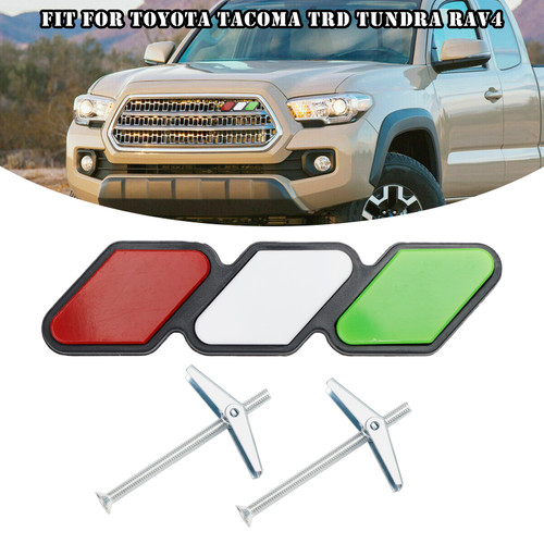 Tri-Color Grille Badge Emblem Car Accessories for Toyota Tacoma TRD Tundra RAV4 A