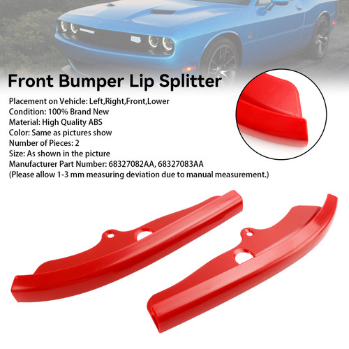 Front Bumper Lip Splitter Spoiler Fit Dodge Challenger Scat Pack 2015-2021