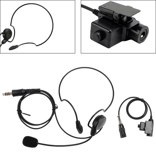 7.1-C7 Rear Mount Big Plug Tactical Headset For AN/PRC-152 AN/PRC-148 U329 Radio