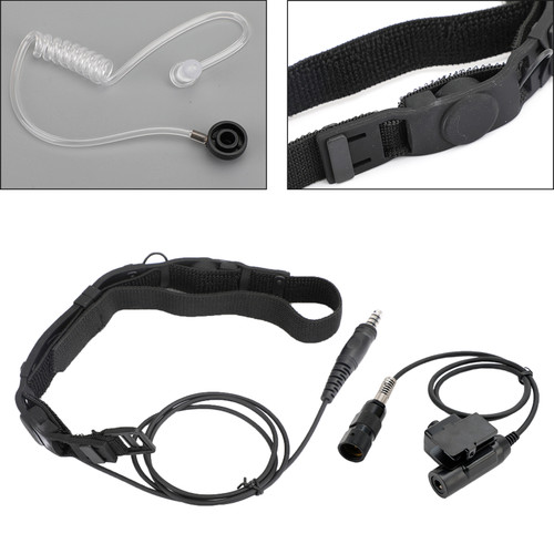 Tactical Throat Tube Mic 7.1mm Plug Headset For AN/PRC-152 AN/PRC-148 U329 Radio