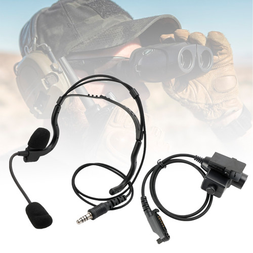 7.1-C8 Rear Mount Big Plug Tactical Headset For Hytera PD600 PD602 PD602g PD605