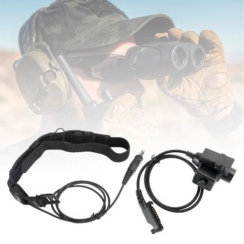 Tactical Throat Tube Mic 7.1mm Plug Headset For Hytera PD600 PD602 PD602g PD605