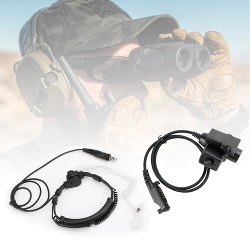 7.1mm Big Plug Tactical Throat Mic Headset For Hytera PD600 PD602 PD602g PD605