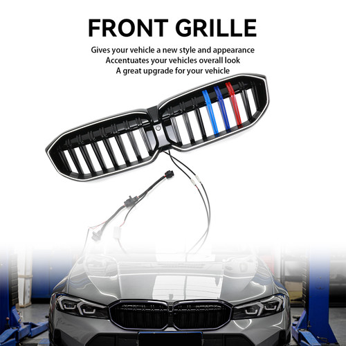 Gloss Black Front Kidney Grille Mesh Fit BMW 3 Series G20 G28 2023-2024 M