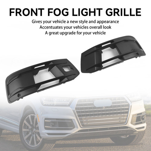Front Bumper Cover Fog Light Bezel Insert Grill Grille Fit Audi Q7 2016-2019