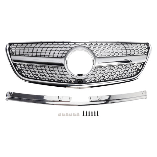 Diamond Front Bumper Grill Grille Fit Mercedes Vito W447 2015-19 GT Stlye