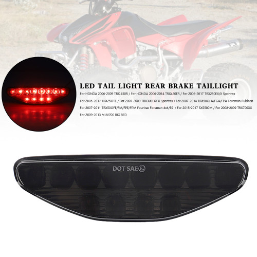 LED Tail Light Rear Brake Taillight For HONDA TRX450R & TRX450ER 2006-2014 Black