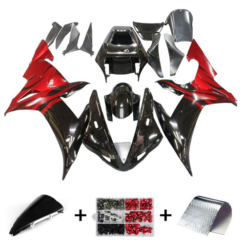 2002-2003 Yamaha YZF-R1 Injection Fairing Kit Bodywork Plastic ABS#39 Amotopart Fairing