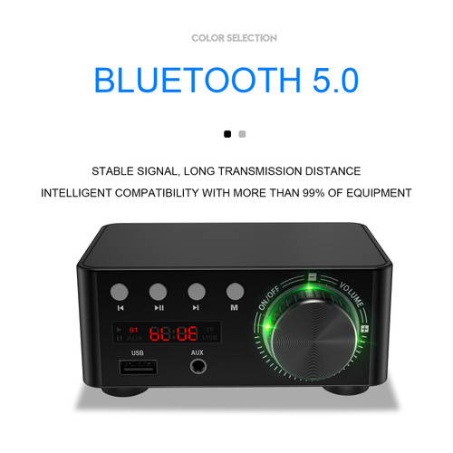 HiFi Mini Bluetooth 5.0 Digital Power Sound Amplifier Stereo Audio Receiver USB