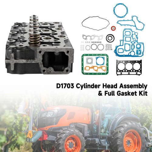 D1703 Complete Cylinder Head & Gasket For Kubota Bobcat 1A033-03043 16487-03040 D1703 Complete Cylinder Head & Gasket For Kubota Bobcat 1A033-03043 16487-03040