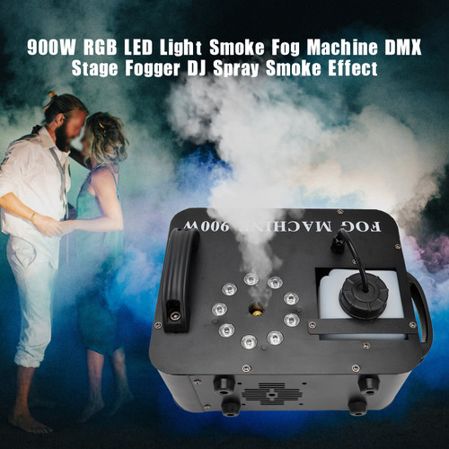 900W RGB LED Light Smoke Fog Machine DMX Stage Fogger DJ Spray Smoke Effect