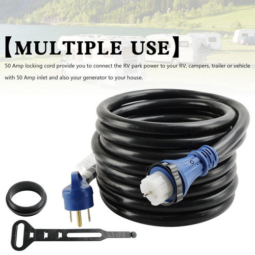 UL Listed 50 Amp 25 Ft RV/Generator Cord With Locking Connector For RV Camper