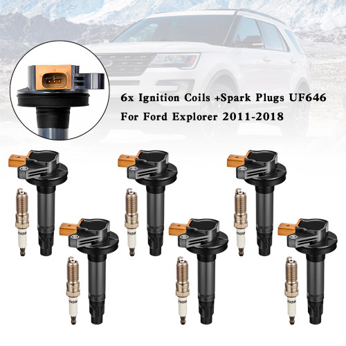 6x Ignition Coils +Spark Plugs UF646 For Ford Explorer 2011-2018