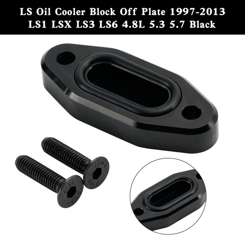 LS Oil Cooler Block Off Plate 1997-2013 LS1 LSX LS3 LS6 4.8L 5.3 5.7  BLK