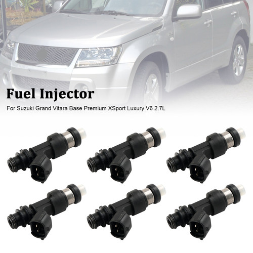 6PCS Fuel Injector 15710-66J00 Fit Suzuki Grand Vitara Base V6 2.7L FBYCS50