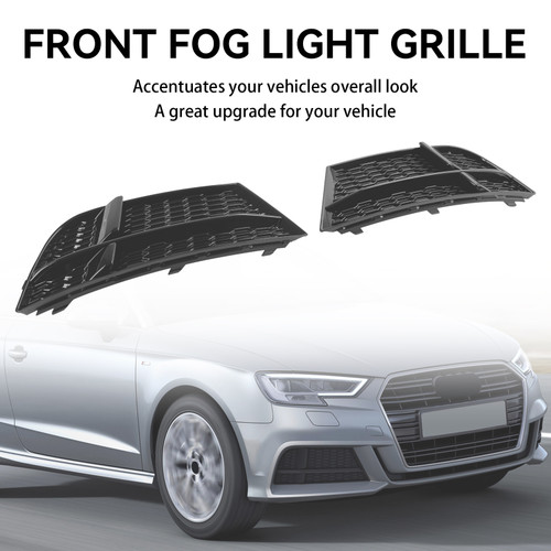 Front Fog Light Cover Bezel Grill Grille Fit AUDI A3 8V S-LINE 2017-2019