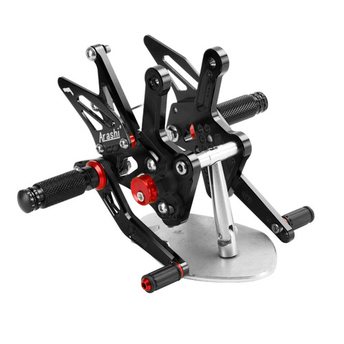 Racing Adjustable Rearsets Foot Pegs Black For Kawasaki ZX4R ZX4RR