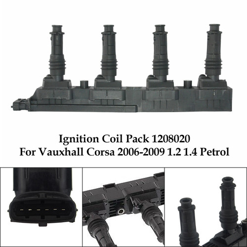 Ignition Coil Pack 1208020 For Vauxhall Corsa 2006-2009 1.2 1.4 Petrol