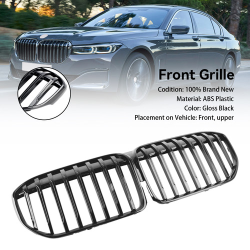 Gloss Black Front Grill Grille Fit BMW 7 Series G11 G12 2019-2022
