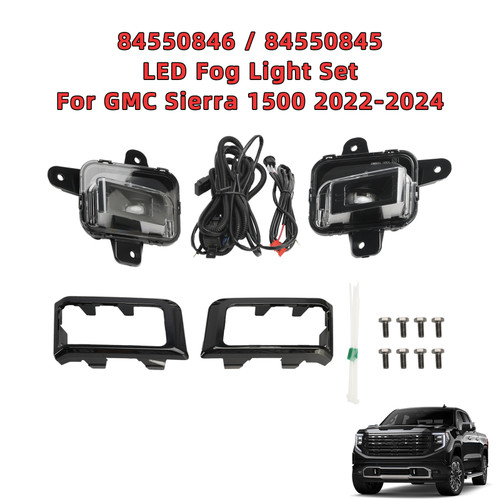 2022-2024 GMC Sierra 1500 Pair LED Fog Light Switch Wire Bezel Set OE/OEM Part Number£º84550846£¬84550845 Generic