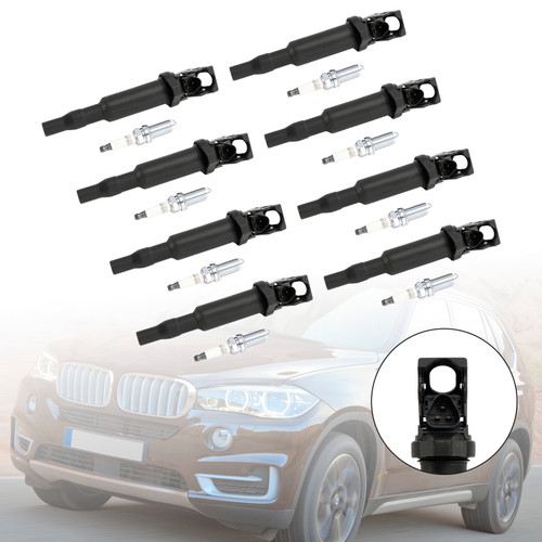 2011-2015 BMW Alpina B7 4.4L 8X Ignition Coil +Spark Plugs UF592, UF-592 Generic