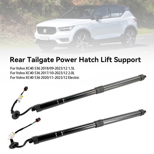 2017/10-2023/12 Volvo XC40 536 2.0L left + right Rear Tailgate Power Hatch Lift Support 32296297, 32296296, 32357573, 32384408 black Generic