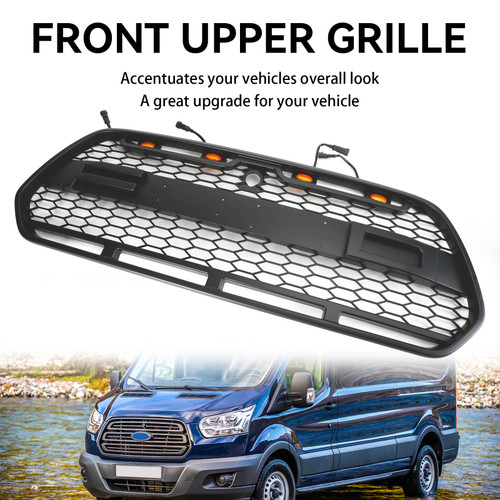 2015-2018 FORD TRANSIT MK8 With Led Light Front Bumper Grille Matte Black Generic