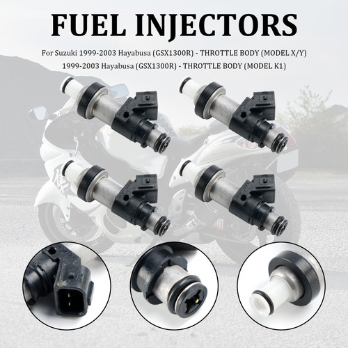1999-2007 Suzuki GSX-R750 GSX-R600 GSX1300R 4pcs Fuel Injectors 06164-P8E-A00 15710-24F00 Generic 1999-2007 Suzuki GSX-R750 GSX-R600 GSX1300R 4pcs Fuel Injectors 06164-P8E-A00 15710-24F00 Generic